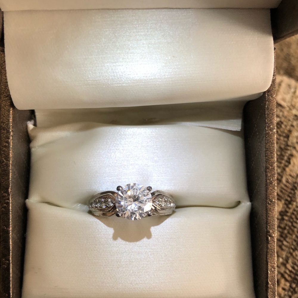 Sterling Silver Round Gemstone Ring. - image 1